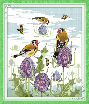 

The happy get-together birds Embroidery Floss DMC Cross Stitch In 11CT 14CT Needlework Cross stitch Kits For Embroidery Crafts