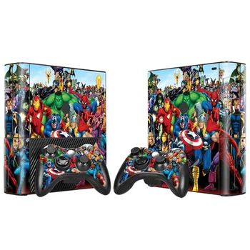 

Free Drop Shipping Game Decal Full Set Skin Stickers For Xbox 360 E Console+ 2 Controllers Skin Cover For xbox E vinyls sticker