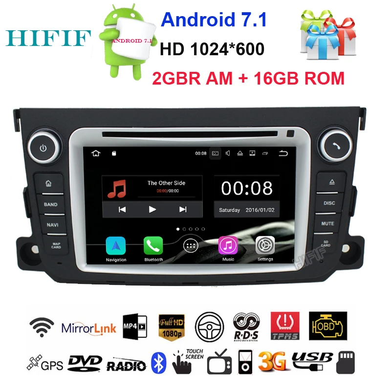 Excellent HIFIF 7 inch Quad Core 2 GB Android 7.1 Car DVD player For Benz Smart Fortwo 2012- with Radio GPS/Bluetooth/maps/wifi 1024*600 0 Excellent HIFIF 7 inch Quad Core 2 GB Android 7.1 Car DVD player For Benz Smart Fortwo 2012- with Radio GPS/Bluetooth/maps/wifi 1024*600 0