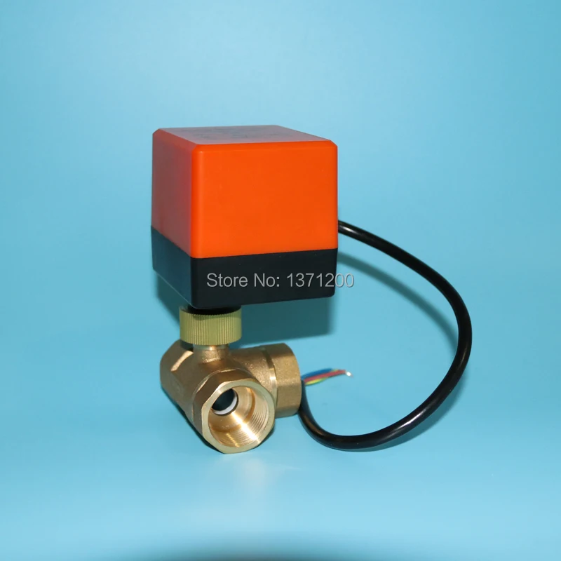 Электрический привод valveDN32(G1.2 &quot) AC220V T port латунный моторизованный шаровой клапан