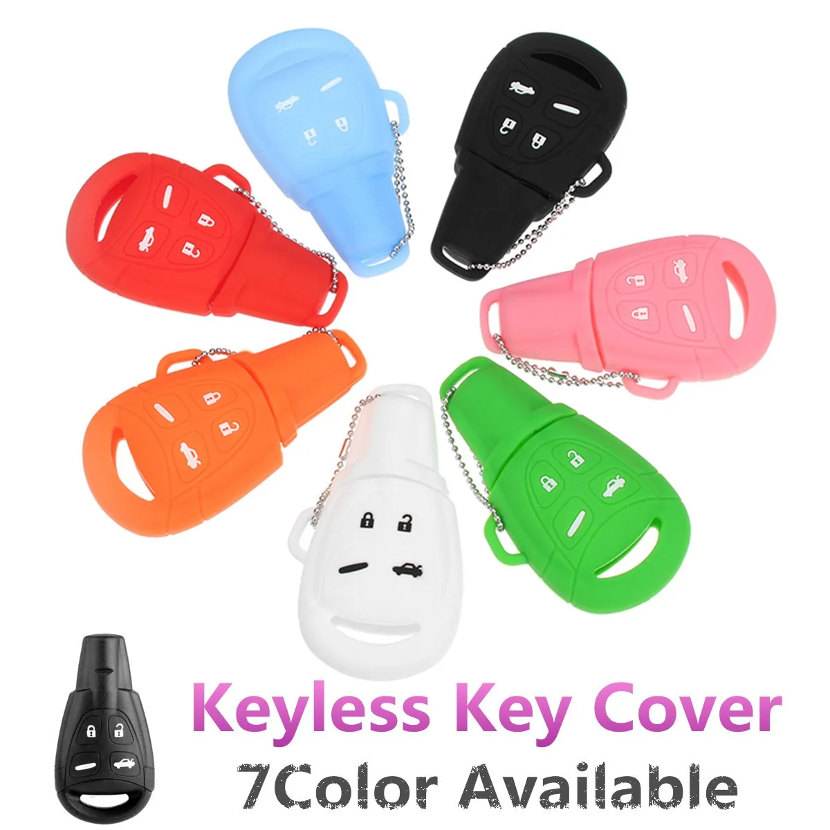 

4 Buttons Silicone Remote Key Fob Cover Case Shell Skin For Saab 9-3 9-5 03-15