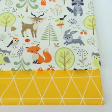 Животные из мультфильмов лиса хлопок фабричное кружево кроватка постельное белье в стиле пэчворк стеганая Подушка Ручная работа Детское платье ткань на метр