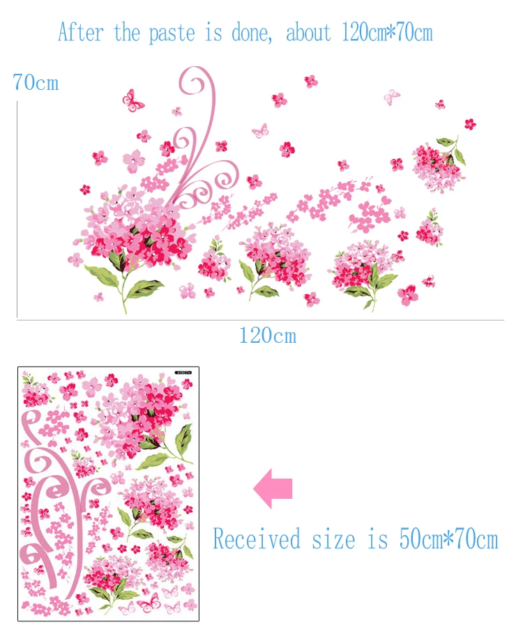 Высокое качество цветок Para Sakura DIY Съемные художественные виниловые наклейки на стену Декор Настенная Наклейка AY957