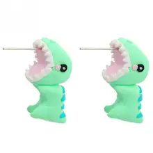Дизайн моды ручной работы из полимерной глины серьги в виде животных милый мультфильм динозавра Симпатичные серьги-гвоздики для Для женщин ювелирные изделия