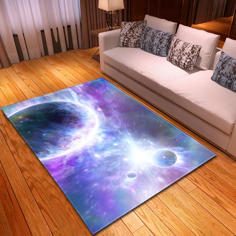 Nordic Galaxy Space 3D Printed Large Size Carpets for Living Room Bedroom Area Rugs Super Soft Flannel Parlor Home Decor Mat/Rug | Дом и сад
