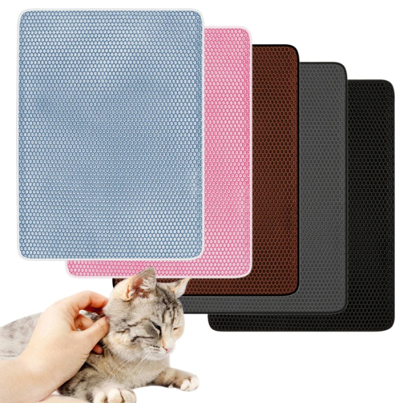 

Pet Cat Litter Mat EVA Double Layer Cat Litter Trapper Mat folding Waterproof Non-slip Pet Litter Mat Drop shipping 2019 New Pet