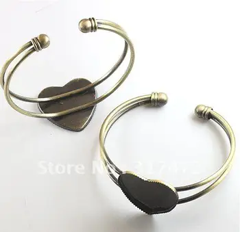 

25mm Love Heart Blank Filigree Design Bandle Blank Bracelet Findings