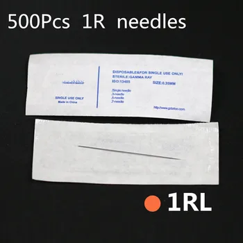 

500pcs/lot Permanent Makeup Traditional One Off Single 1RL Needle for 2011 M9 Traditional Machine 0.35*45mm