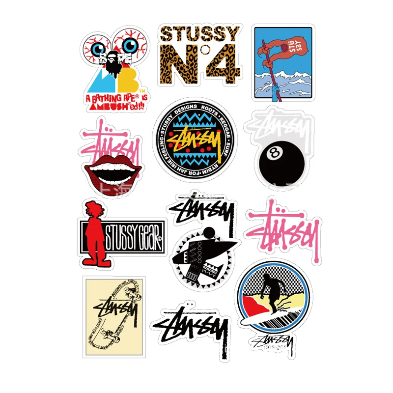 

2 Sheets/lot Refrigerator Skateboard Trolley Case Backpack Sticker Cartoon Graffiti Waterproof DIY Stickers Drop Shipping
