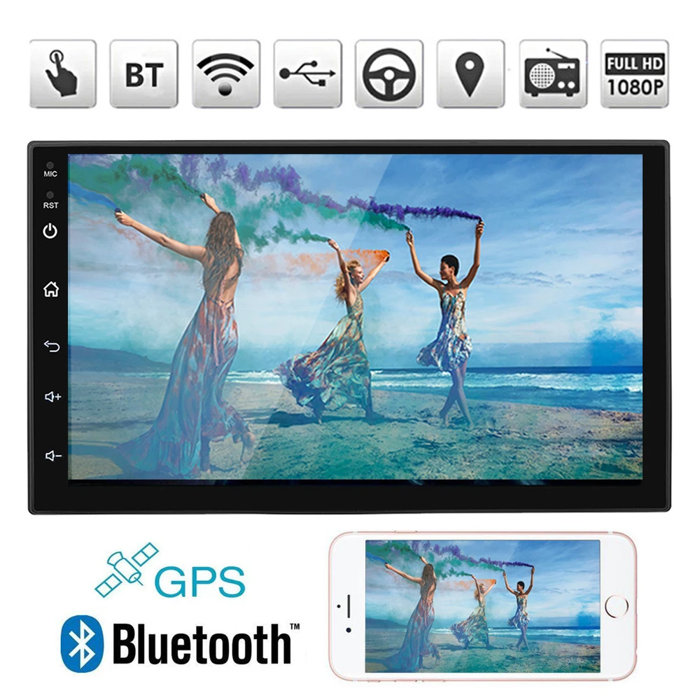 

7'' Android 2 Din Car Stereo Universal Quad Core GPS Navigation Car Radio NO DVD Player Head Unit Support Rear View Camera