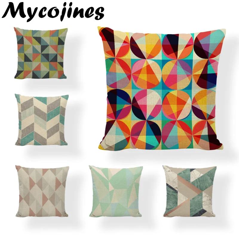 Promotional Colorful Style Geometric Pillowcase Abstract Green Marble Sofa Bedroom Bed Seat Car Home Decoration Cushion Cover | Дом и сад