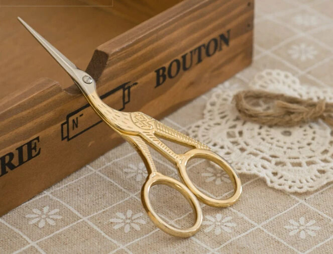 Высокое качество(золотой) винтажные ножницы в форме цапли нож ножницы для DIY дома и офиса и школы режущие принадлежности