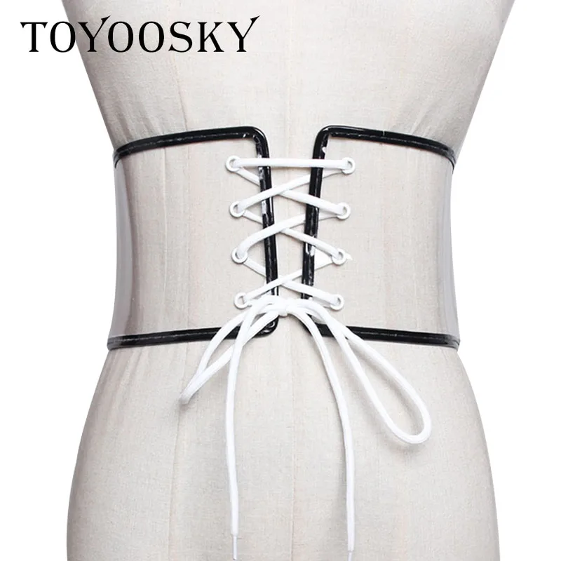 TOYOOSKY, новинка, женские широкие ремни, однотонные, прозрачные, модные, высокое качество, регулируемый пояс для женщин