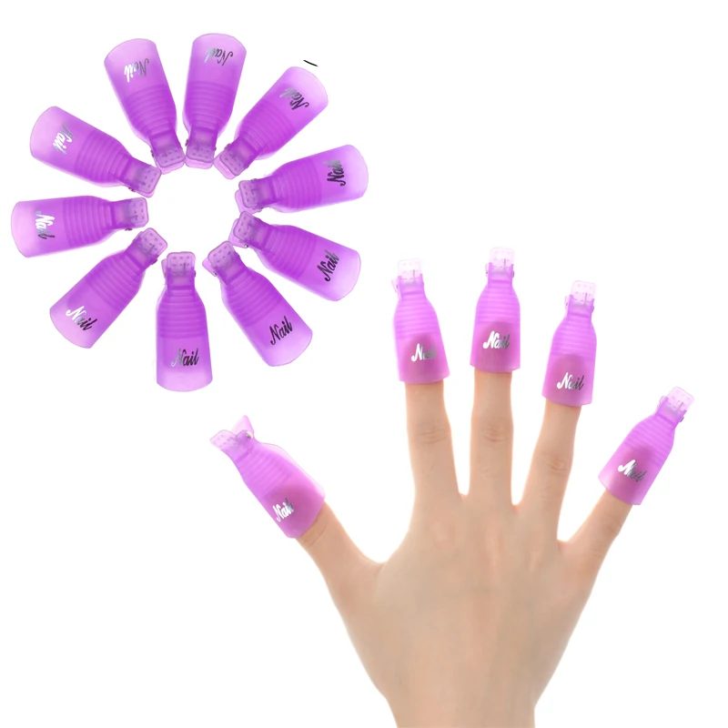 

Biutee 10 Pcs/Lot Remover Gel Polish Nail Art Soakers UV Nail Degreaser Polish Wrap Tool Nails Remover Soak Off Cap Clip Tools