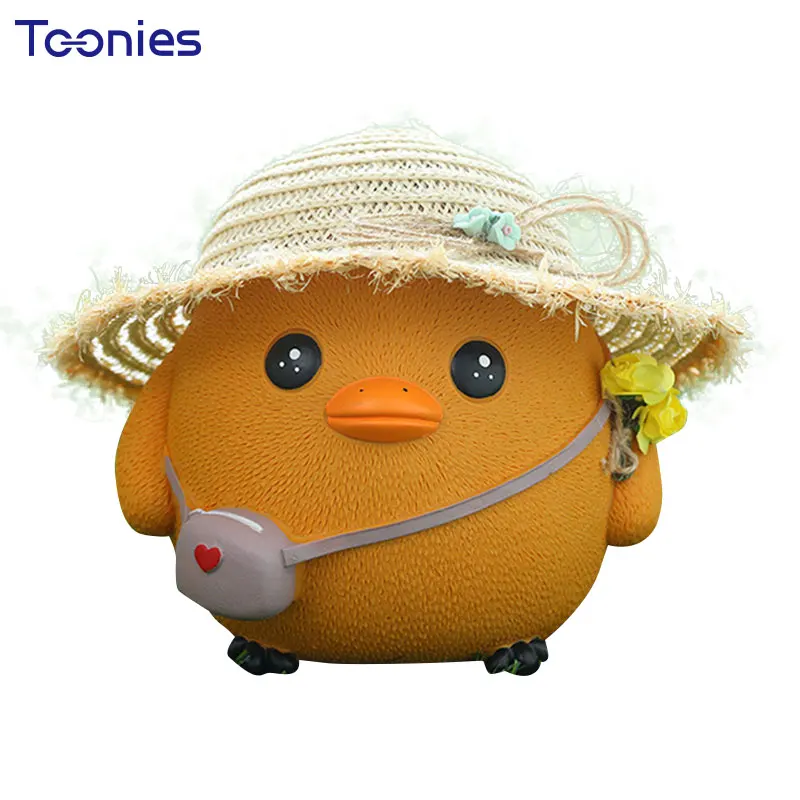 Popular Dec Christmas Dolls Piggy Bank Cartoon Straw Hat Chicken Saving Money Box Lively Home Ornaments Vinyl Gifts for Children | Дом и сад