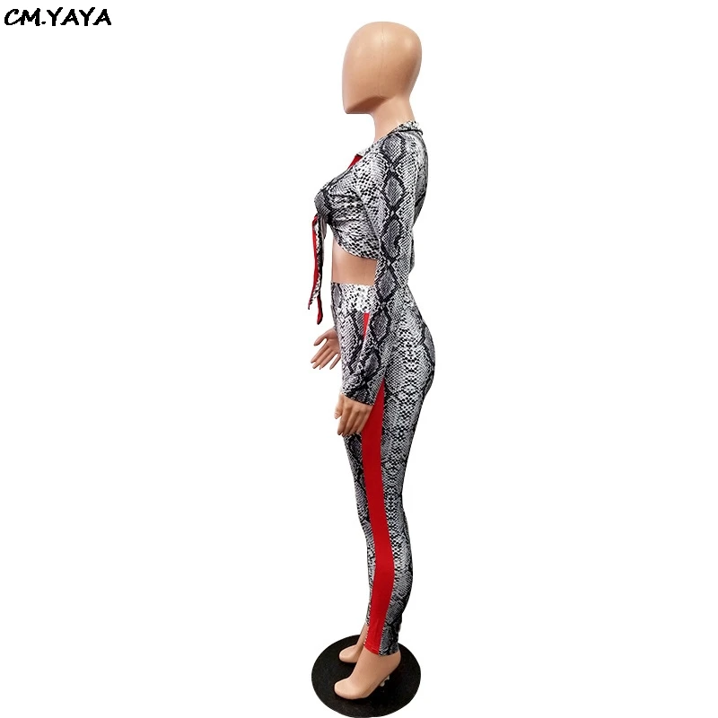 Женский комплект из двух предметов, спортивный костюм, Леопардовый принт, винтажный принт, завязка, длинный рукав, блузка, топ, узкие брюки, костюм, наряд, 3 цвета, 2114