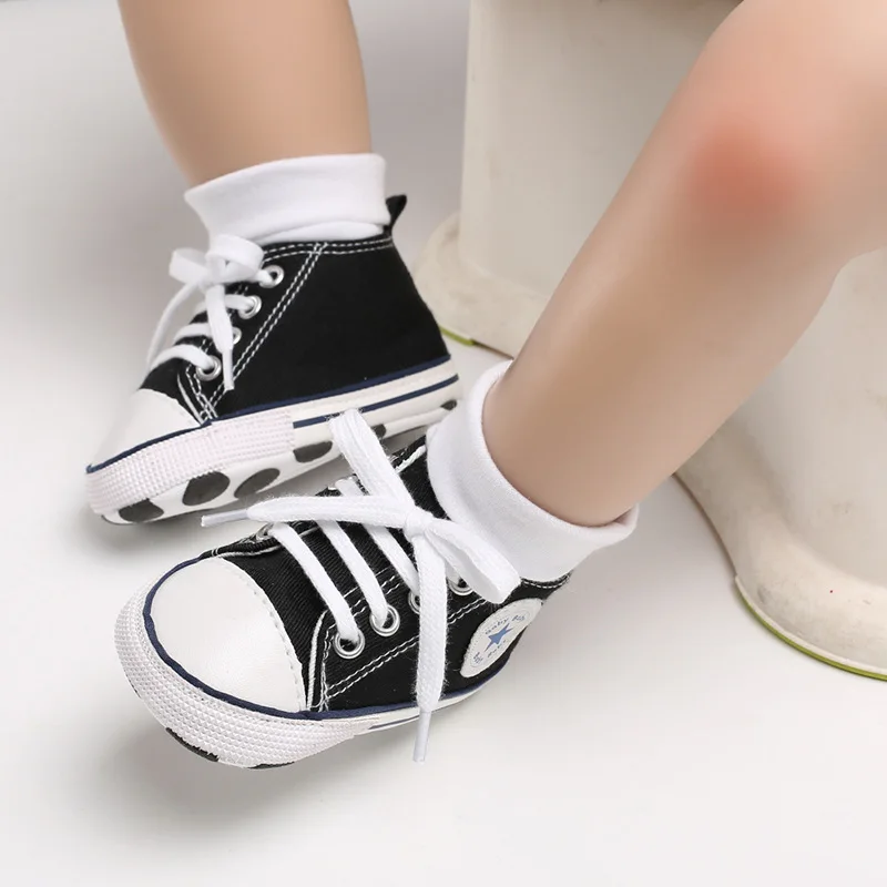 Новые парусиновые детские спортивные кроссовки; обувь для новорожденных мальчиков и девочек; обувь для первых шагов; обувь для малышей с мягкой нескользящей подошвой; детская обувь