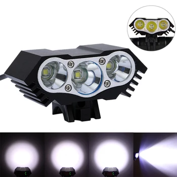 

6000 Lumen Bike Lamp 3x XM-L T6 LED Front Bicycle Headlight with 8.4v 20000mAH Battery Pack+Headband+Taillight
