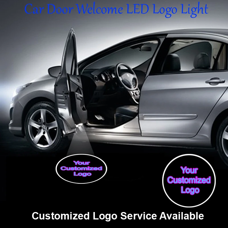 Proyector láser de cortesía para puerta coche, luz LED con cable, con logotipo personalizado, 2 unidades, Ghost Shadow|led shadow light|logo carled ghost shadow light - AliExpress
