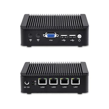 Quad Core Мини-ПК с 4 порта LAN, J1900 Процессор 2 ГГц, Q190G4 применить к маршрутизатору, межсетевой экран прокси, поддержка окна и Linux OS