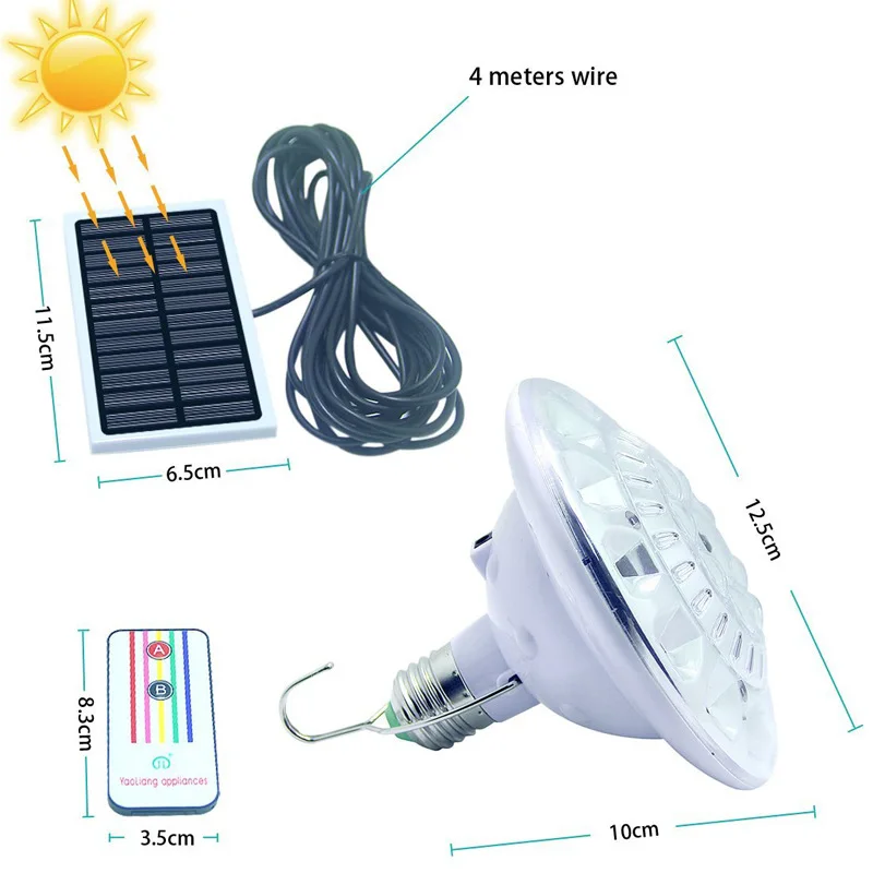 22 светодиодный солнечный огни на дистанционном управлении водонепроницаемый Солнечный садовый свет портативная уличная Солнечная лампа для кемпинга аварийное освещение