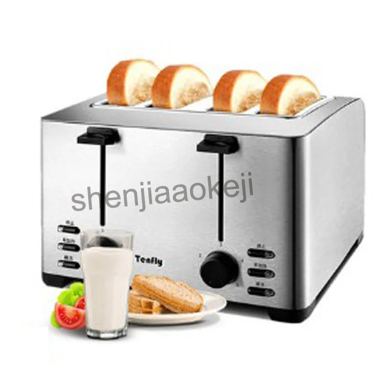 Бытовая из нержавеющей стали 4 ломтика тостер, завтрак машины коммерческих тостер хлеба THT-3012B 220v 1260w1pc
