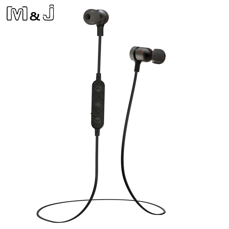 

HT9 Bluetooth Headphone Magnet Wireless In-Ear Noise Reduction Earphone With Microphone Sweatproof Stereo Headset For Phone