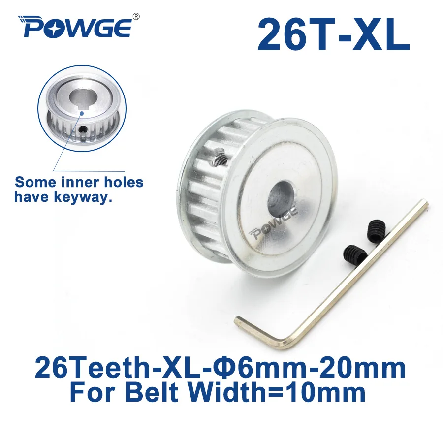 Зубчатый шкив POWGE 26 зубцов XL отверстие 8/10/12/12 7/14/15/19/20 мм для синхронного ремня