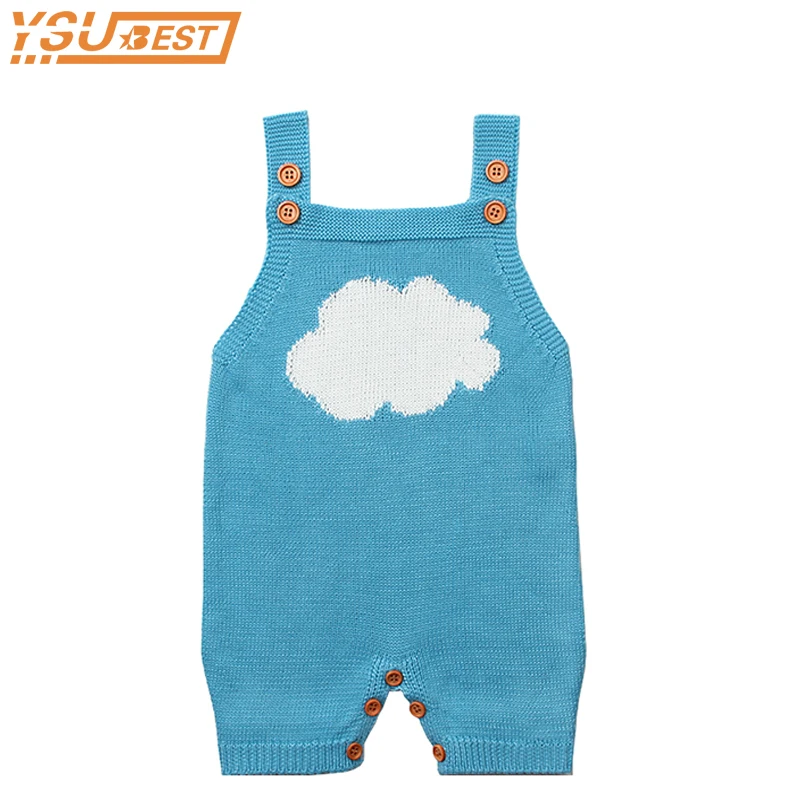 Baby Romper Jumpsuit Boys Sleeveless White Cloud Knitted Newborn Baby