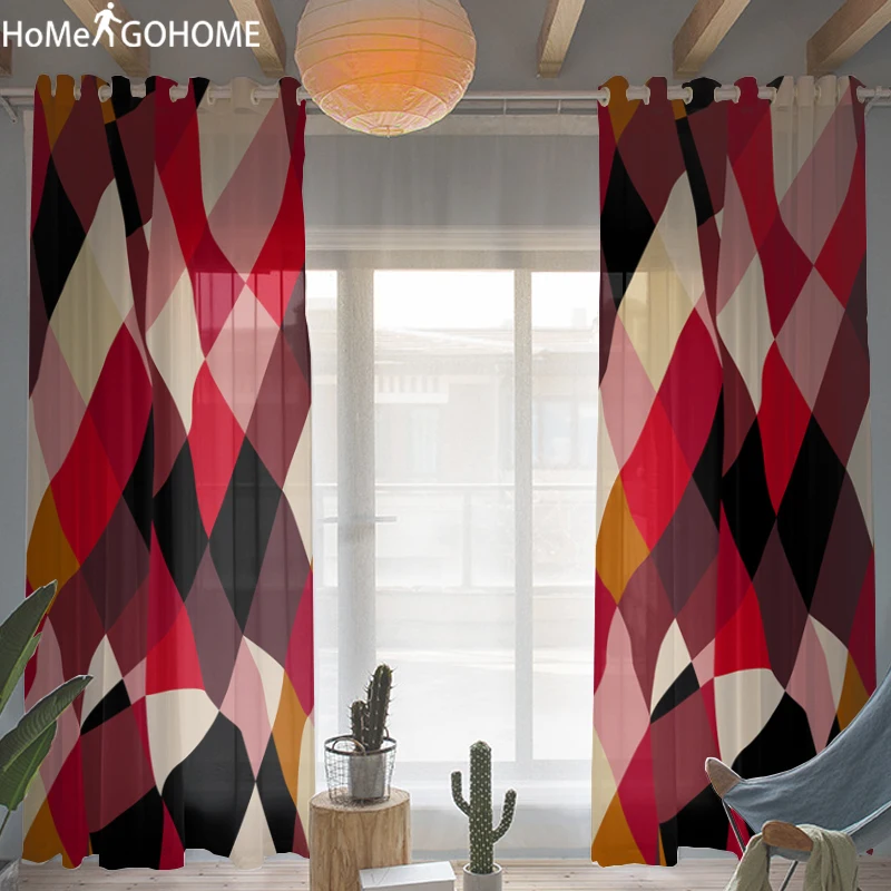 Скандинавские геометрические украшения 3D тюль шторы для гостиной Тюль прозрачные Занавески для спальни современные Cortinas para la sala