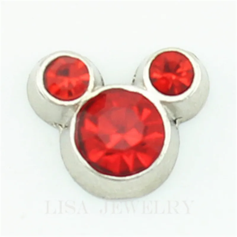 

10PCS July birthstone mickey head floating charm military floating charms for glass floating locket