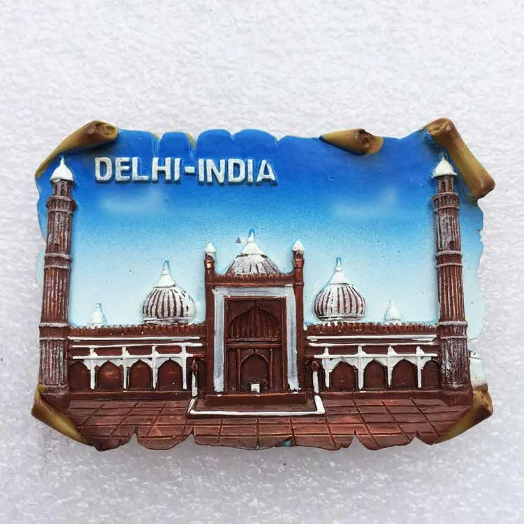 Магнитная паста трехмерного пейзажа холодильник в Jama Masjid Нью Дели Индия магниты