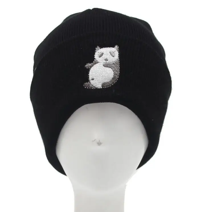 Новое поступление зимние шапки для мужчин и женщин хип-хоп головные уборы мультфильм Панда вязаные шапки мужские черепа шапки для зимы