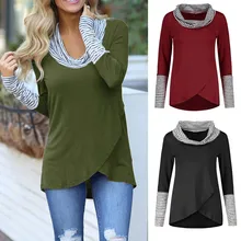 Женская футболка женская с круглым вырезом в полоску с длинным рукавом Толстовка пуловер Топы Harajuku рубашка готические повседневные топы Спортивная рубашка Ulzzang