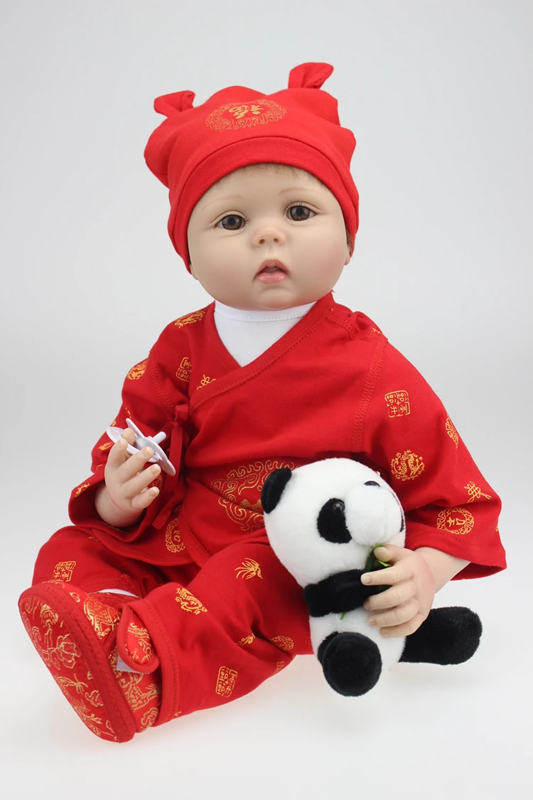 22 高品質シリコン生まれ変わった赤ちゃん赤い中国衣装根ざし髪ベビーアライブ男の子bonecasおもちゃのための子供教育玩具 Silicone Reborn Toys Fortoys For Children Aliexpress
