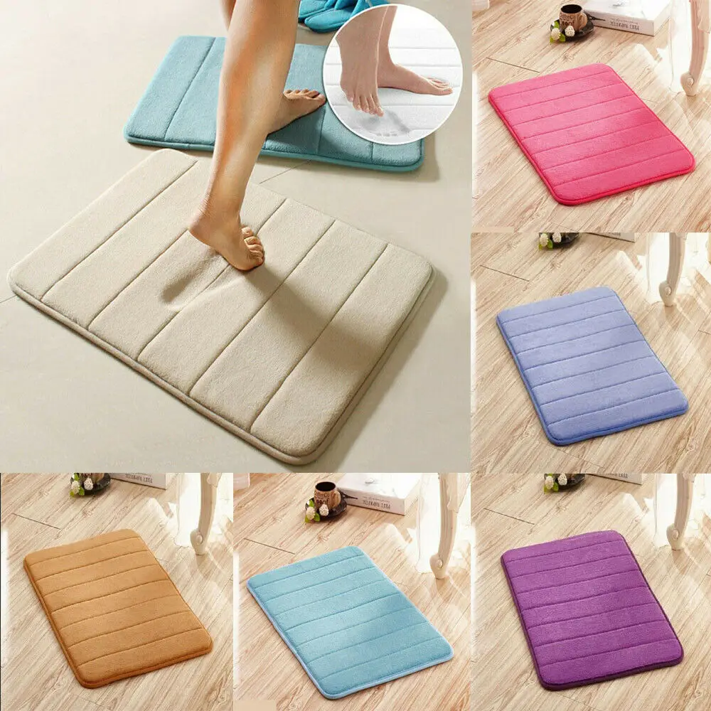 

Absorbent Memory Foam Carpet Bath Bathroom Bedroom Floor Shower Mat Rug Non-slip