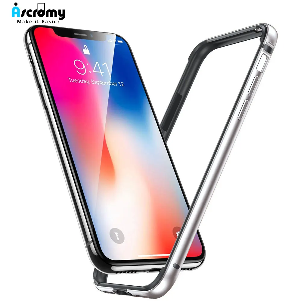 

Ascromy For iPhone XS Max Case Bumper Luxury Aluminum Metal Silicone Frame Coque Phone Case For iPhone 11 Pro XR X Accessories