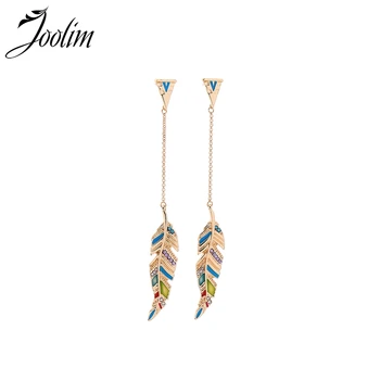 

Joolim Korean Style Feather Drop Earring Long Earring