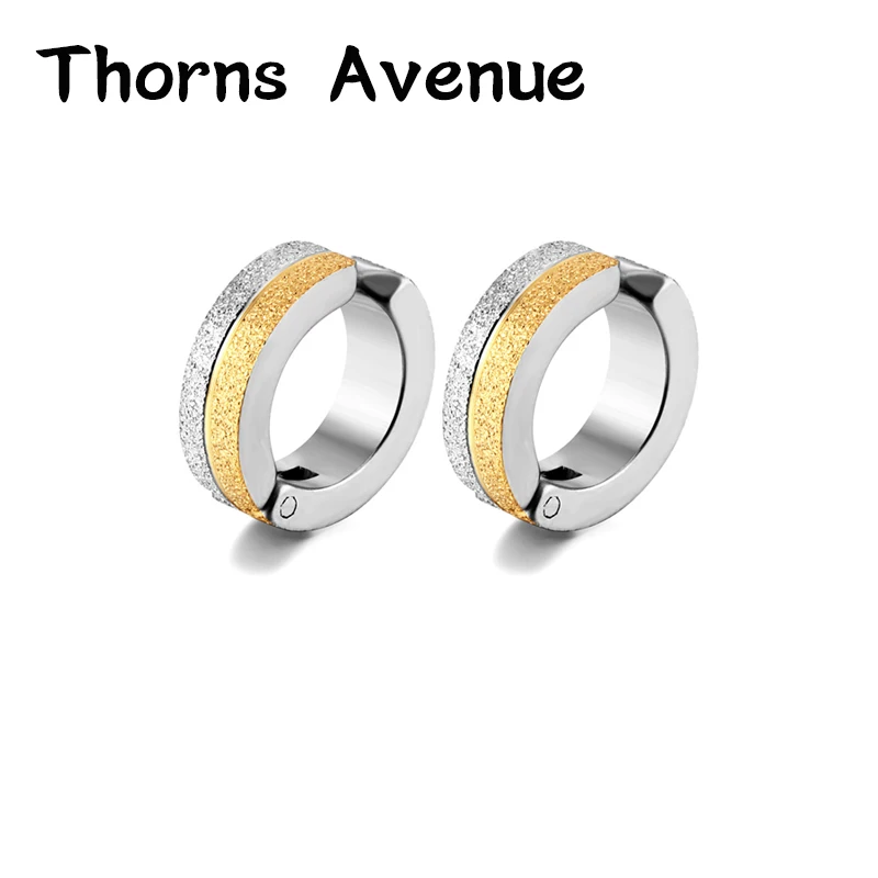 

New Fashion 4 Colors Scrub Clip Earrings Stainless Steel Punk Non- allergy Ear clip Non-piercing For Men Women Wholesale