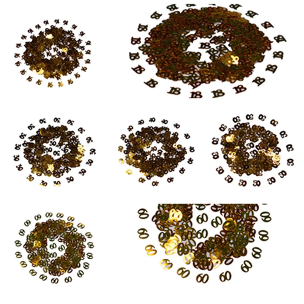60g Happy Birthday Confetti Gold Digitals 16 18 30 40 50 60 Party Table Scatter Sprinkle Decorations | Дом и сад