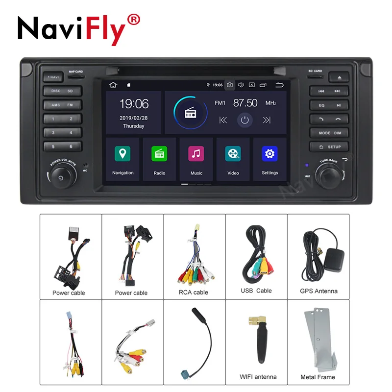 NaviFly Android 9 0 автомобильный dvd мультимедийный плеер радио аудио для BMW E53 X5 E39 5/M5 97 06 GPS