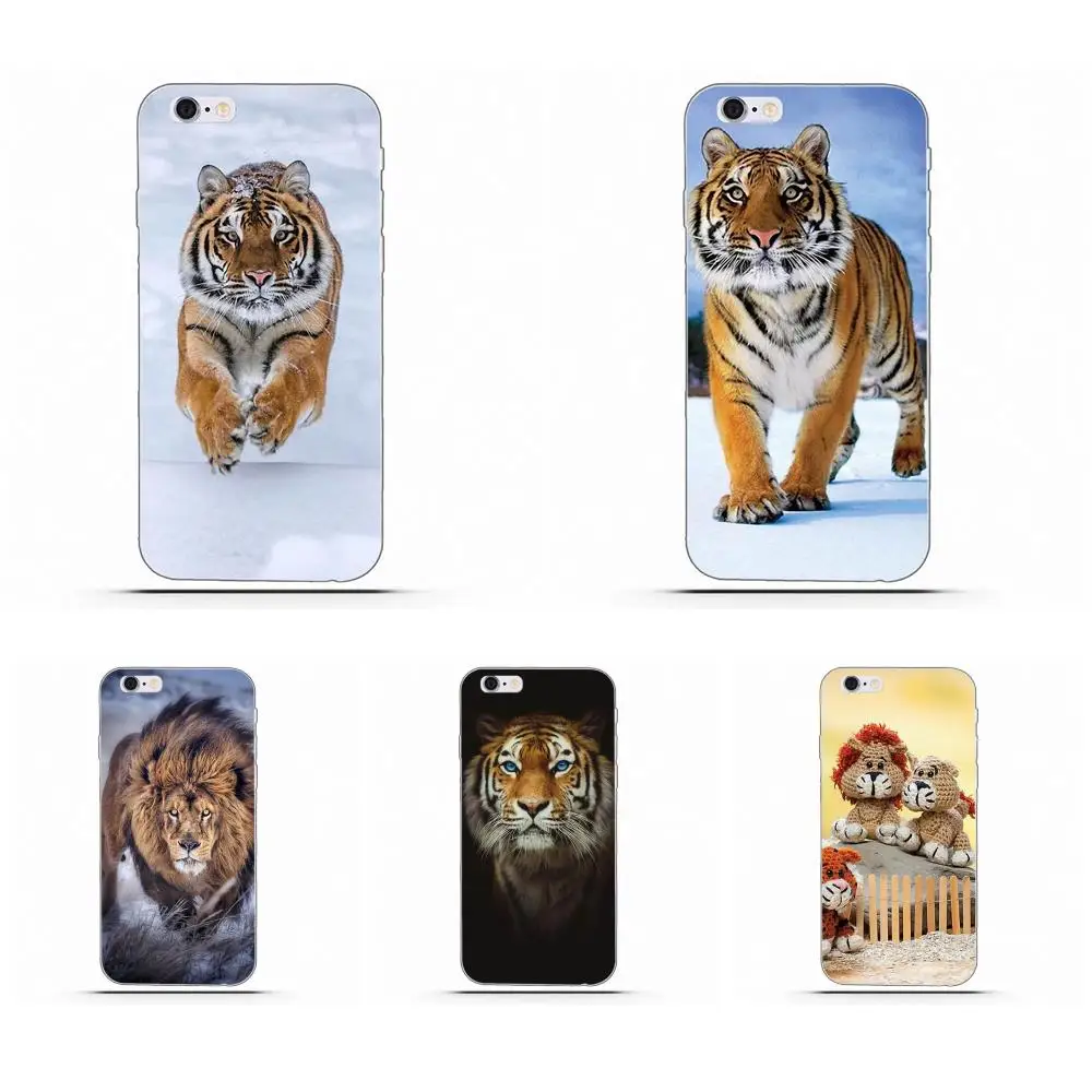 Wexoeq Soft TPU Coque Case For Sony Xperia Z Z1 Z2 Z3 Z4 Z5 compact Mini Premium M2 M4 M5 T3 E3 E5 XA Lion And Tiger | Мобильные