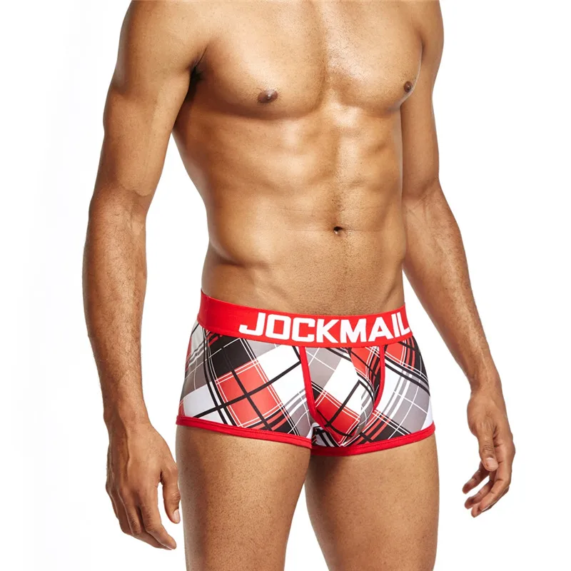 JOCKMAIL бренда сексуальное нижнее белье мужчины boxershorts Мужчины плед Гей Нижнее белье cueca боксер трусы мужские calzoncillos скользит Лидер продаж