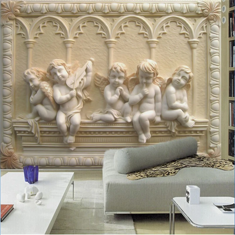 beibehang Custom mural wallpaper for walls European stereoscopic relief jade living room TV backdrop bedroom 3d photo wall paper