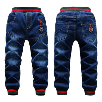 Winter Big Boys Jeans Trousers 2-14Yrs Kids Thicken Add Wool Pant Casual Washing Blue Jeans Denim Velvet Outerwear Warm Trousers 1