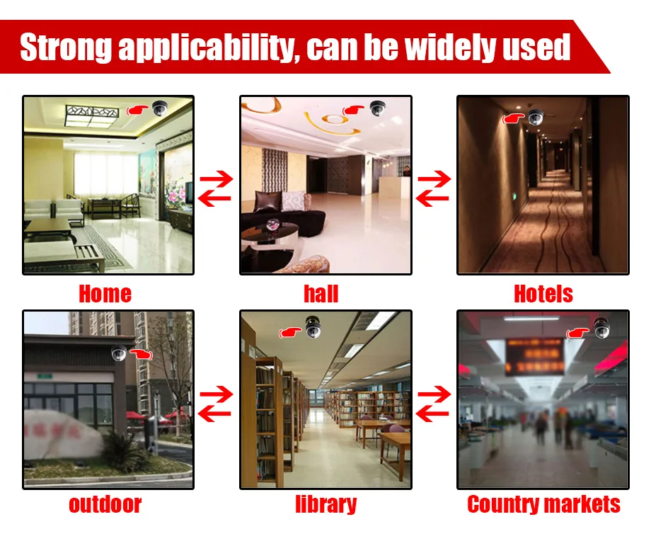 Home Security Fake Camera Surveillance indooroutdoor Waterproof IR CCTV Dummy Dome fake Surveillance camera-8