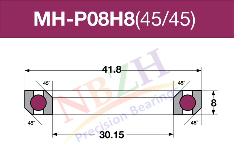 1-1/" 28,575 мм велосипедный подшипник рулевой колонки MH-P08H8 TH-870E Token 418A(30,6x41,8x8 мм, 45/45) ACB845H8 подшипник Гибридный керамический