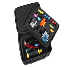 SANGER Go pro Accessories Anti-rain Eva Hard Double Storage Portable Bag for Xiaomi Yi Action Camera Go pro Hero 5 4 3+ Sjcam