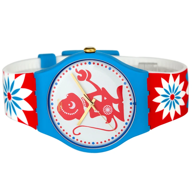 Часы Swatch Знак зодиака Обезьяна мужские и женские часы SUOZ203|Кварцевые часы| |