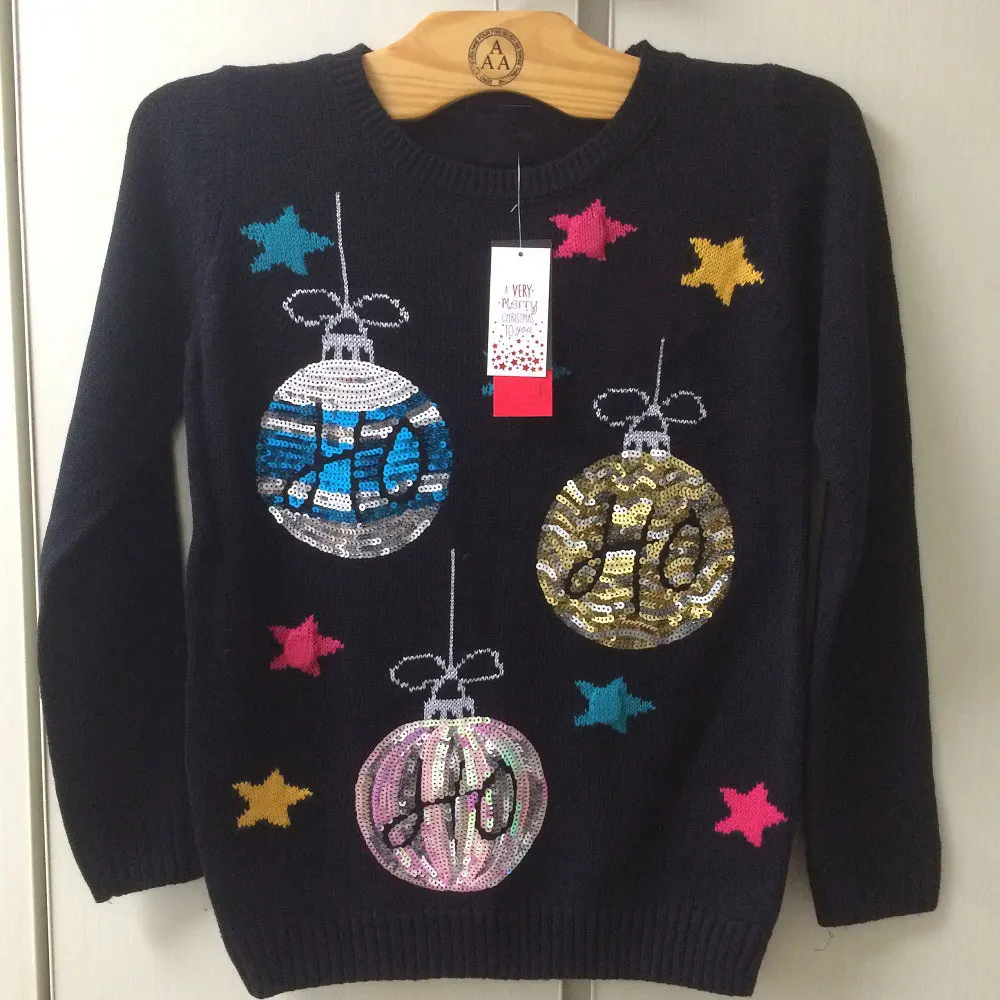 Womens Christmas Sweaters Knitted Sequined Xmas Sweater for Girls